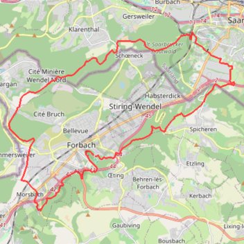 Itinéraire En passant par le jardin franco-allemand, distance, dénivelé, altitude, carte, profil, trace GPS