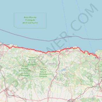 Itinéraire compostelle-camino-del-norte, distance, dénivelé, altitude, carte, profil, trace GPS