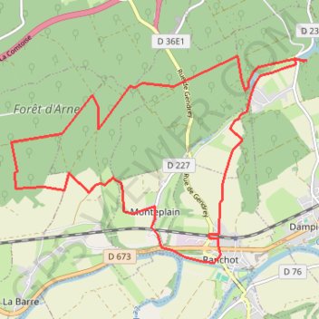 Itinéraire Ranchot pesti minerais, distance, dénivelé, altitude, carte, profil, trace GPS