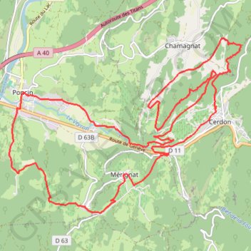 Itinéraire Poncin, distance, dénivelé, altitude, carte, profil, trace GPS