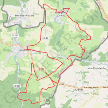 Itinéraire Circuit des deux Rivières au départ de Cousolre, distance, dénivelé, altitude, carte, profil, trace GPS