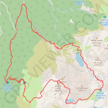 Itinéraire Grand Colon en boucle (Belledonne), distance, dénivelé, altitude, carte, profil, trace GPS