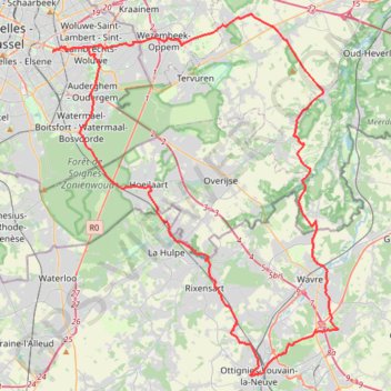 Itinéraire Viré dans le Brabant Wallon avec J-L. ☀️🚴☕👍, distance, dénivelé, altitude, carte, profil, trace GPS