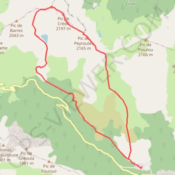Itinéraire Pic des Trois Seigneurs depuis Suc, distance, dénivelé, altitude, carte, profil, trace GPS