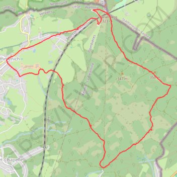 Itinéraire Les 3 bornes gemmenich, distance, dénivelé, altitude, carte, profil, trace GPS