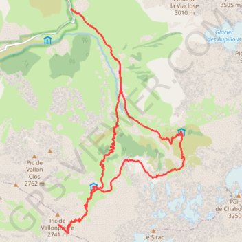 Itinéraire Du refuge de Vallonpierre à celui de Chabornéou, distance, dénivelé, altitude, carte, profil, trace GPS