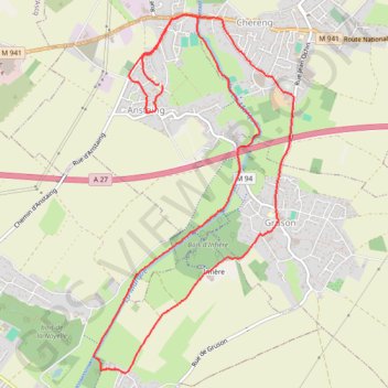 Itinéraire Anstaing, distance, dénivelé, altitude, carte, profil, trace GPS