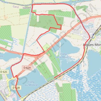 Itinéraire Portes du Vidourle - Le Grau-du-Roi, distance, dénivelé, altitude, carte, profil, trace GPS