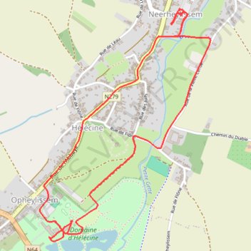 Itinéraire Domaine d'Hélécine, distance, dénivelé, altitude, carte, profil, trace GPS