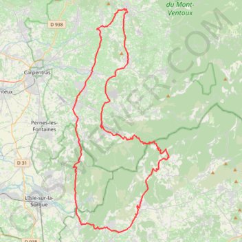 Itinéraire GordesColMurs83km, distance, dénivelé, altitude, carte, profil, trace GPS