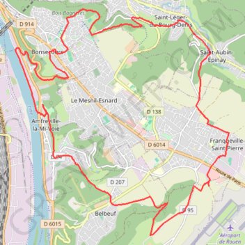 Itinéraire Sortie Bonsecours, distance, dénivelé, altitude, carte, profil, trace GPS