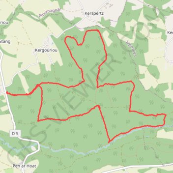 Itinéraire Le Bois d'Avaugour, distance, dénivelé, altitude, carte, profil, trace GPS
