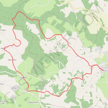 Itinéraire Boucle de la Capelle-Balaguier, distance, dénivelé, altitude, carte, profil, trace GPS