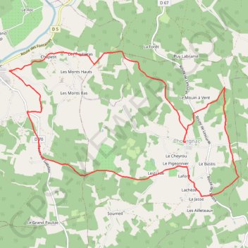 Itinéraire Chourgnac - Sainte Eulalie d'ans, distance, dénivelé, altitude, carte, profil, trace GPS