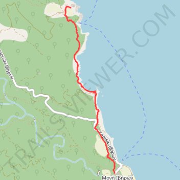 Itinéraire Iviron_Stavronikita, distance, dénivelé, altitude, carte, profil, trace GPS