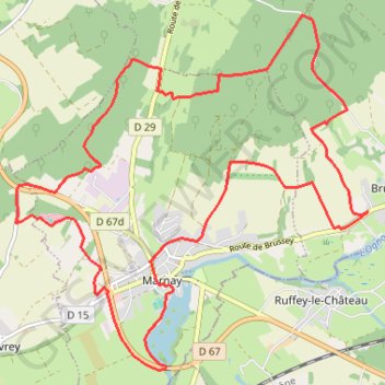 Itinéraire Marnay et ses bois, distance, dénivelé, altitude, carte, profil, trace GPS