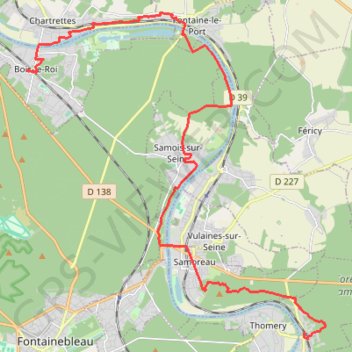 Itinéraire De Bois-le-Roi à Champagne-sur-Seine, distance, dénivelé, altitude, carte, profil, trace GPS