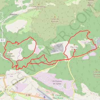 Itinéraire Châteaurenard, distance, dénivelé, altitude, carte, profil, trace GPS