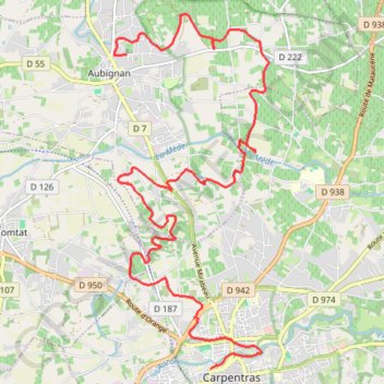 Itinéraire Canal de Carpentras, distance, dénivelé, altitude, carte, profil, trace GPS
