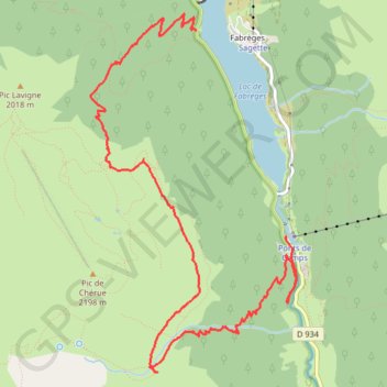 Itinéraire Cabane de Saoubiste - Chereue, distance, dénivelé, altitude, carte, profil, trace GPS