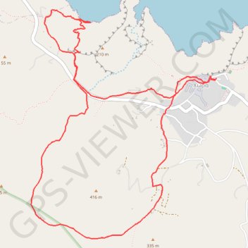 Itinéraire La plage de Vorina à Folegandros, distance, dénivelé, altitude, carte, profil, trace GPS