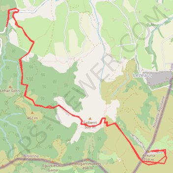 Itinéraire Lizarrieta-Atxuria, distance, dénivelé, altitude, carte, profil, trace GPS