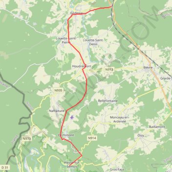 Itinéraire Ligne-524, distance, dénivelé, altitude, carte, profil, trace GPS