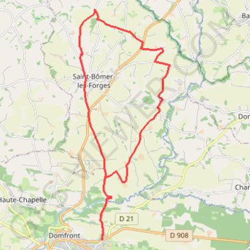 Itinéraire Les Écureuils du Domfrontais - Saint-Bômer-Les-Forges, distance, dénivelé, altitude, carte, profil, trace GPS