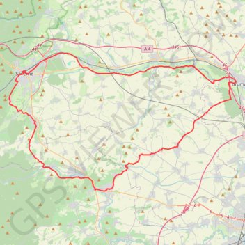 Itinéraire B70, distance, dénivelé, altitude, carte, profil, trace GPS