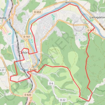 Itinéraire Boucle de Cahors par le Mont Saint-Cyr, distance, dénivelé, altitude, carte, profil, trace GPS