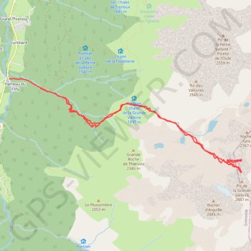 Itinéraire Pic de la Grande Valloire NO, distance, dénivelé, altitude, carte, profil, trace GPS