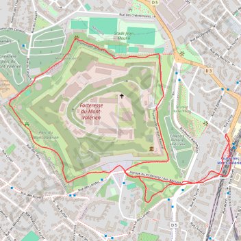 Itinéraire Le Mont Valérien, distance, dénivelé, altitude, carte, profil, trace GPS