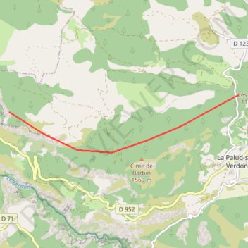 Itinéraire Verdon - Sentier de l'Imbut, distance, dénivelé, altitude, carte, profil, trace GPS