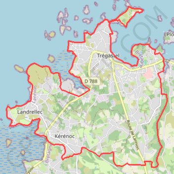 Itinéraire Cote de granit Rose, distance, dénivelé, altitude, carte, profil, trace GPS