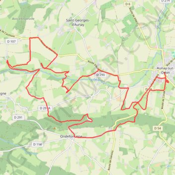 Itinéraire Aunay-sur-Odon, distance, dénivelé, altitude, carte, profil, trace GPS