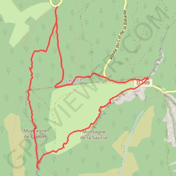 Itinéraire Rochers de la Sausse, Montagne de Chovet et Arche de Rucla, distance, dénivelé, altitude, carte, profil, trace GPS
