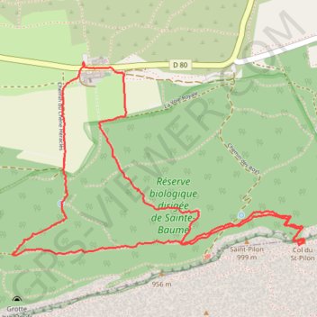 Itinéraire La Sainte-Baume - Le Saint-Pilon, distance, dénivelé, altitude, carte, profil, trace GPS
