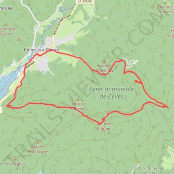 Itinéraire Celles sur Plaine, distance, dénivelé, altitude, carte, profil, trace GPS