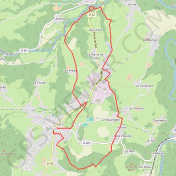 Itinéraire Beauzac mardi PP, distance, dénivelé, altitude, carte, profil, trace GPS