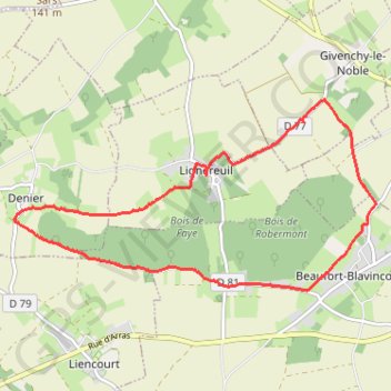Itinéraire Lignereuil Allée des tilleuls - Blavincourt - Denier, distance, dénivelé, altitude, carte, profil, trace GPS