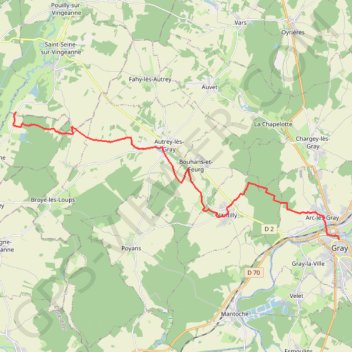 Itinéraire 28 Château de Rosière-Gray: 21.90 km, distance, dénivelé, altitude, carte, profil, trace GPS