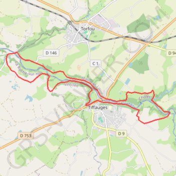 Itinéraire Tiffauges, distance, dénivelé, altitude, carte, profil, trace GPS