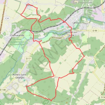 Itinéraire Randonnée près de Chamarande (91), distance, dénivelé, altitude, carte, profil, trace GPS