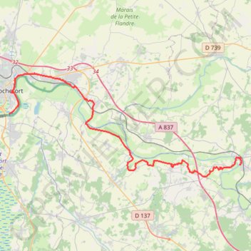 Itinéraire Saint-Savinien / Rochefort, distance, dénivelé, altitude, carte, profil, trace GPS