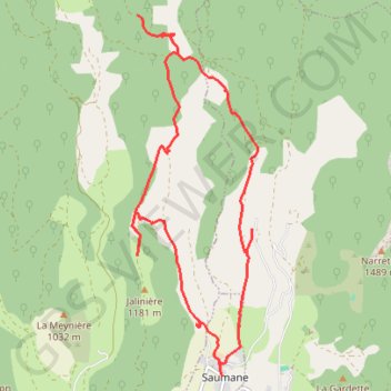 Itinéraire Saumane - Les Bergeries du Contras - Banon, distance, dénivelé, altitude, carte, profil, trace GPS