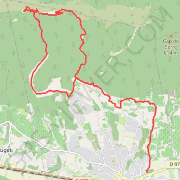 Itinéraire Recaute-Vallauris, distance, dénivelé, altitude, carte, profil, trace GPS