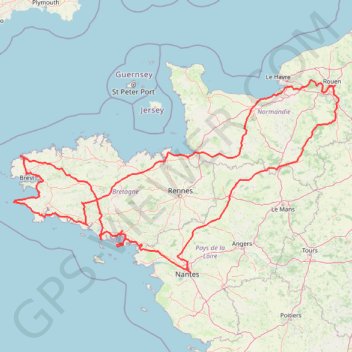 Itinéraire Aventure Bretagne Normandie 2024, distance, dénivelé, altitude, carte, profil, trace GPS