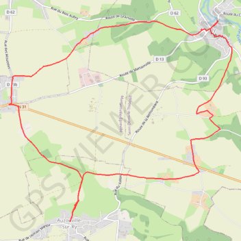 Itinéraire Zouville sur Ry, distance, dénivelé, altitude, carte, profil, trace GPS