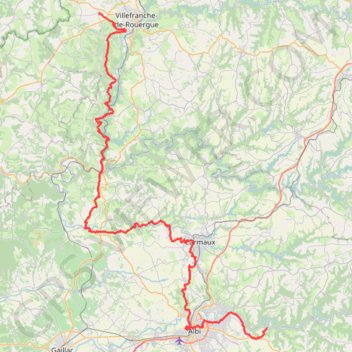 Itinéraire GR36 De Savignac (Aveyron) à Marsal (Tarn), distance, dénivelé, altitude, carte, profil, trace GPS