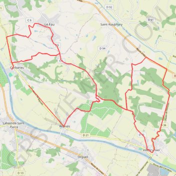 Itinéraire Boucle vélo route Corbarieu, distance, dénivelé, altitude, carte, profil, trace GPS